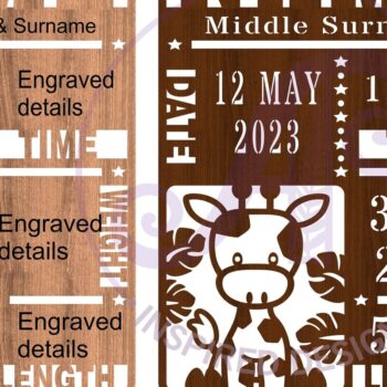 Intra απο ξύλο plywood 3mm-4mm πάχος -  κοπής  Stats Baby Giraffe Δίασταση 30x20 cm INTRAFABR-69442315 - Image 1