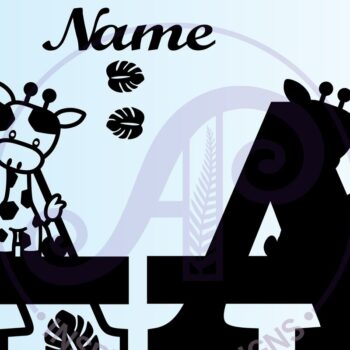 Intra απο ξύλο plywood 3mm-4mm πάχος - Μονόγραμμα  με κεφαλαίο καμηλοπάρδαλη Δίασταση 30x20 cm INTRAFABR-69376573 - Image 2