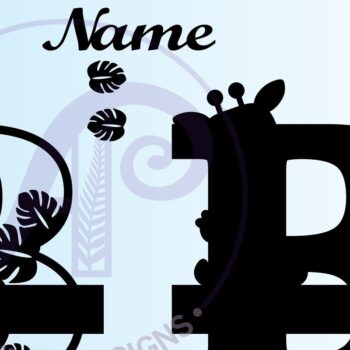 Intra απο ξύλο plywood 3mm-4mm πάχος - Καμηλοπάρδαλη κεφαλαίο Β μονόγραμμα Δίασταση 30x20 cm INTRAFABR-69376593 - Image 2