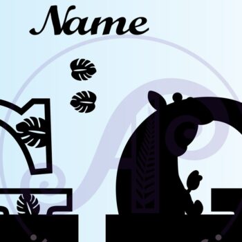 Intra απο ξύλο plywood 3mm-4mm πάχος - Μονόγραμμα  με κεφαλαίο G καμηλοπάρδαλης Δίασταση 30x20 cm INTRAFABR-69376699 - Image 2