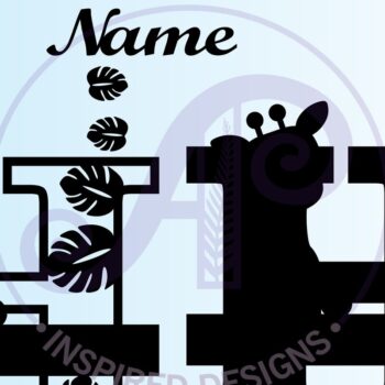 Intra απο ξύλο plywood 3mm-4mm πάχος - Giraffe Capital H Μονόγραμμα Δίασταση 30x20 cm INTRAFABR-69376722 - Image 2