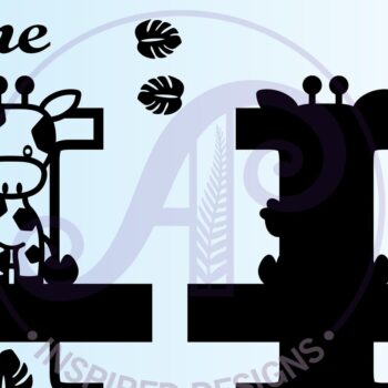 Intra απο ξύλο plywood 3mm-4mm πάχος - Μονόγραμμα  με κεφαλαία καμηλοπάρδαλη I Δίασταση 30x20 cm INTRAFABR-69376745 - Image 2