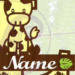 Intra απο ξύλο plywood 3mm-4mm πάχος - Καμηλοπάρδαλη κεφαλαίο L Μονόγραμμα  Δίασταση 30x20 cm INTRAFABR-69376821