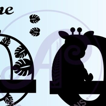 Intra απο ξύλο plywood 3mm-4mm πάχος - Giraffe Capital O Μονόγραμμα Δίασταση 30x20 cm INTRAFABR-69377343 - Image 2