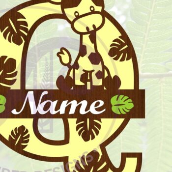 Intra απο ξύλο plywood 3mm-4mm πάχος - Giraffe Capital Q Μονόγραμμα Δίασταση 30x20 cm INTRAFABR-69377381 - Image 1