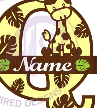 Intra απο ξύλο plywood 3mm-4mm πάχος - Giraffe Capital Q Μονόγραμμα Δίασταση 30x20 cm INTRAFABR-69377381 - Image 3