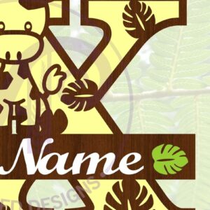 Intra απο ξύλο plywood 3mm-4mm πάχος - Giraffe Capital X Letter Monogram  Δίασταση 30x20 cm INTRAFABR-69377540