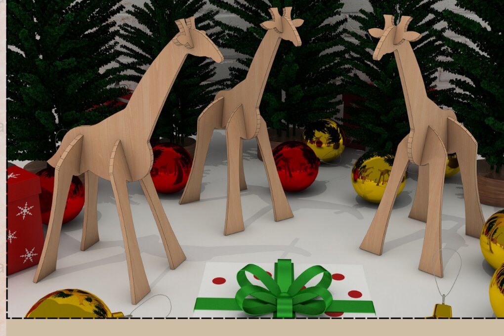 Intra απο ξύλο plywood 3mm-4mm πάχος - Πρότυπο κοπής καμηλοπάρδαλης 136 Δίασταση 4x4 cm INTRAFABR-118107120