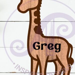 Intra απο ξύλο plywood 3mm-4mm πάχος - Πινακίδα ονόματος δύο επιπέδων περίγραμμα καμηλοπάρδαλης Δίασταση 30x20 cm INTRAFABR-110946651