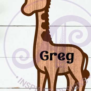 Intra απο ξύλο plywood 3mm-4mm πάχος - Πινακίδα ονόματος δύο επιπέδων περίγραμμα καμηλοπάρδαλης Δίασταση 30x20 cm INTRAFABR-110946651 - Image 1