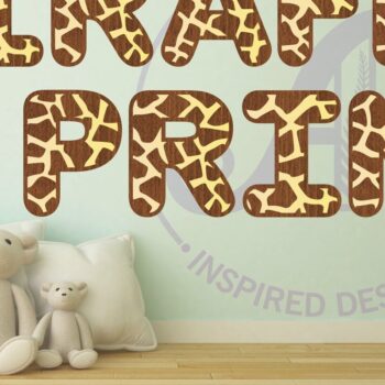 Intra απο ξύλο plywood 3mm-4mm πάχος - Giraffe Print Letters Alphabet Σετ X 26 Δίασταση 30x20 cm INTRAFABR-78077249 - Image 2