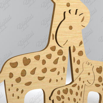 Intra απο ξύλο plywood 3mm-4mm πάχος - Καμηλοπάρδαλη . Ξύλινο Family Puzzle Laser Δίασταση 30x20 cm INTRAFABR-83146448 - Image 1