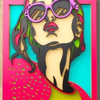 Intra απο ξύλο plywood 3mm-4mm πάχος - Αρχεία λέιζερ πολλαπλών επιπέδων Girl Boss 3D  Δίασταση 3x7 cm INTRAFABR-109489525 - Image 2