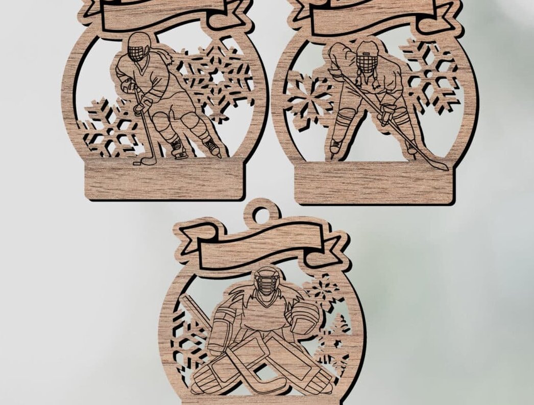 Intra απο ξύλο plywood 3mm-4mm πάχος - Στολίδι χόκεϋ κοριτσιών  για  Δίασταση 6x6 cm INTRAFABR-112217184