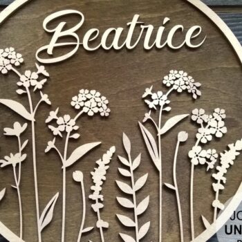 Intra απο ξύλο plywood 3mm-4mm πάχος - Cut Name Name Name Girl Δίασταση 20x20 cm INTRAFABR-32716460 - Image 1