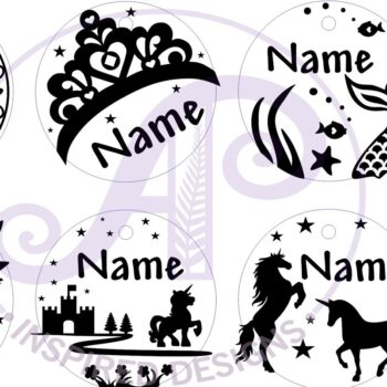 Intra απο ξύλο plywood 3mm-4mm πάχος - Σετ θέματος για κορίτσια με μπρελόκ DIGITAL  6 Δίασταση 4x4 cm INTRAFABR-78681191 - Image 2