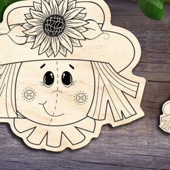 Intra απο ξύλο plywood 3mm-4mm πάχος - Girls Scarecrow V1 Δίασταση 20x20 cm INTRAFABR-30241362 - Image 1