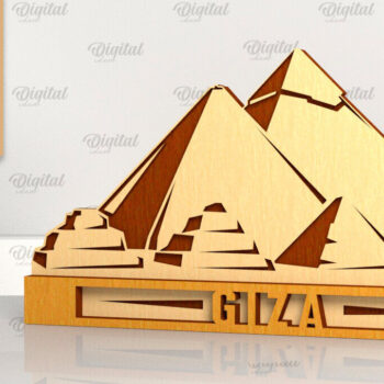 Intra απο ξύλο plywood 3mm-4mm πάχος - Giza Landmark Laser Cut Δίασταση 30x20 cm INTRAFABR-99194102 - Image 1