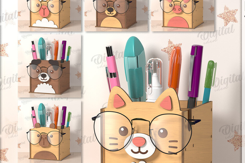 Intra απο ξύλο plywood 3mm-4mm πάχος - Πακέτο λέιζερ για γυαλιά και μολύβια Δίασταση 30x20 cm INTRAFABR-121991504