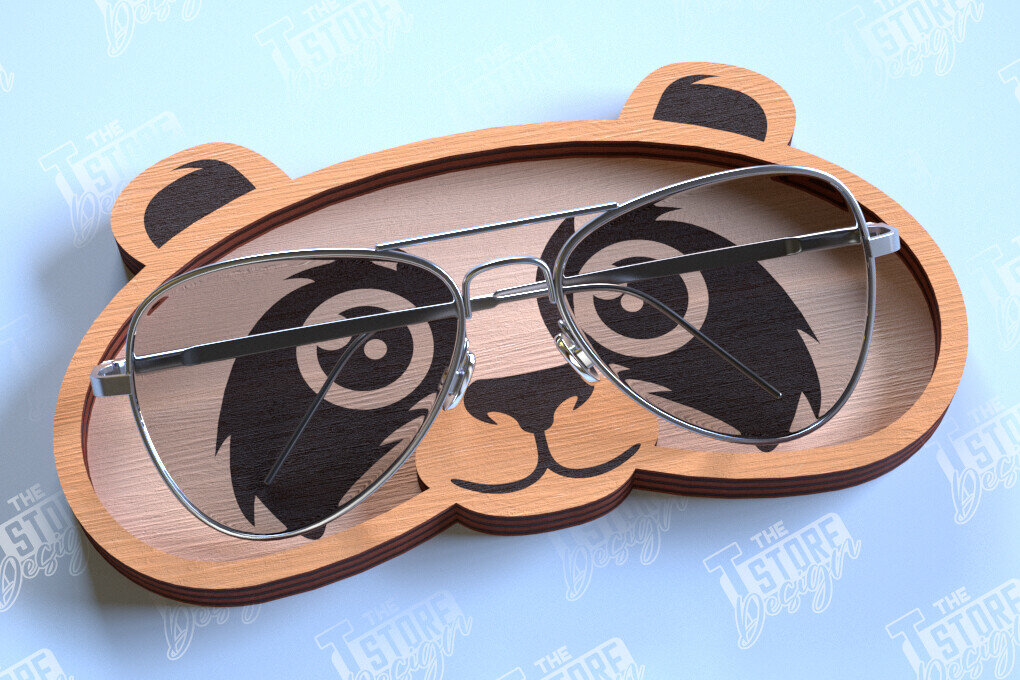 Intra απο ξύλο plywood 3mm-4mm πάχος - θήκης γυαλιών | Πρόσωπο Ζώου Δίασταση 20x20 cm INTRAFABR-98919147