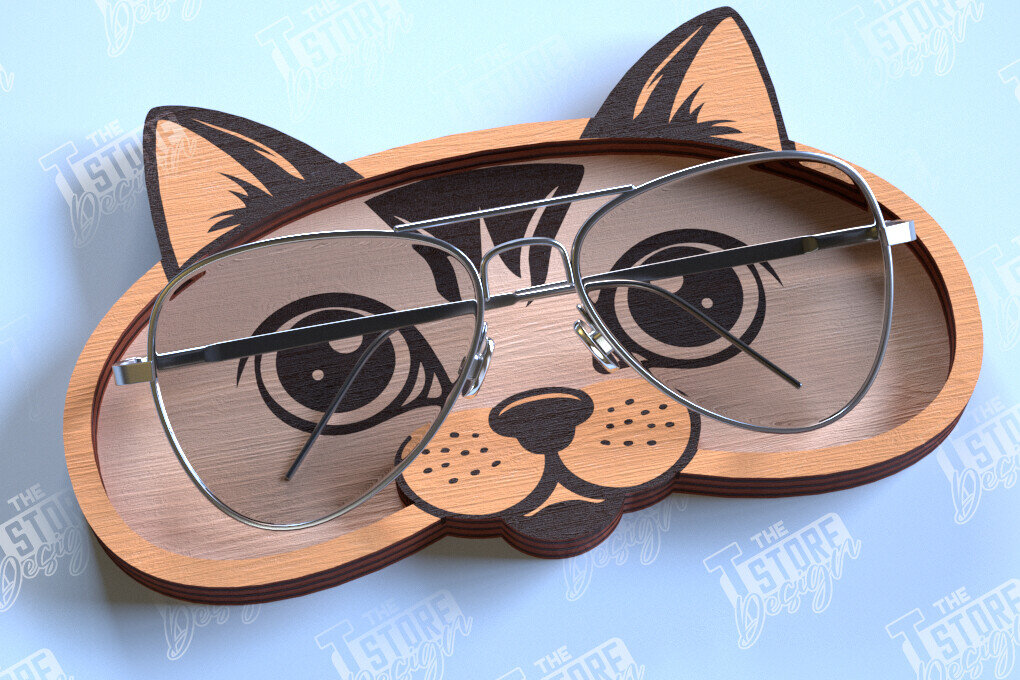 Intra απο ξύλο plywood 3mm-4mm πάχος - θήκης γυαλιών | Πρόσωπο Ζώου Δίασταση 20x20 cm INTRAFABR-98919084