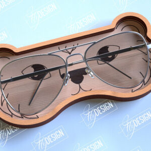 Intra απο ξύλο plywood 3mm-4mm πάχος - Θήκη γυαλιών Laser Cut |Bear Face |CNC Δίασταση 20x20 cm INTRAFABR-98990532
