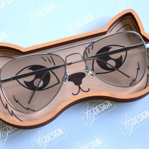 Intra απο ξύλο plywood 3mm-4mm πάχος - θήκης γυαλιών | Πρόσωπο Γάτας |CNC Δίασταση 20x20 cm INTRAFABR-98990352