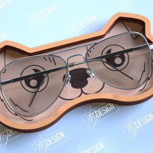 Intra απο ξύλο plywood 3mm-4mm πάχος - θήκης γυαλιών | Πρόσωπο σκύλου | CNC Δίασταση 20x20 cm INTRAFABR-98990420