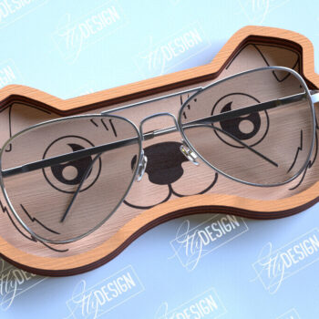 Intra απο ξύλο plywood 3mm-4mm πάχος - θήκης γυαλιών | Πρόσωπο σκύλου | CNC Δίασταση 20x20 cm INTRAFABR-98990420 - Image 1