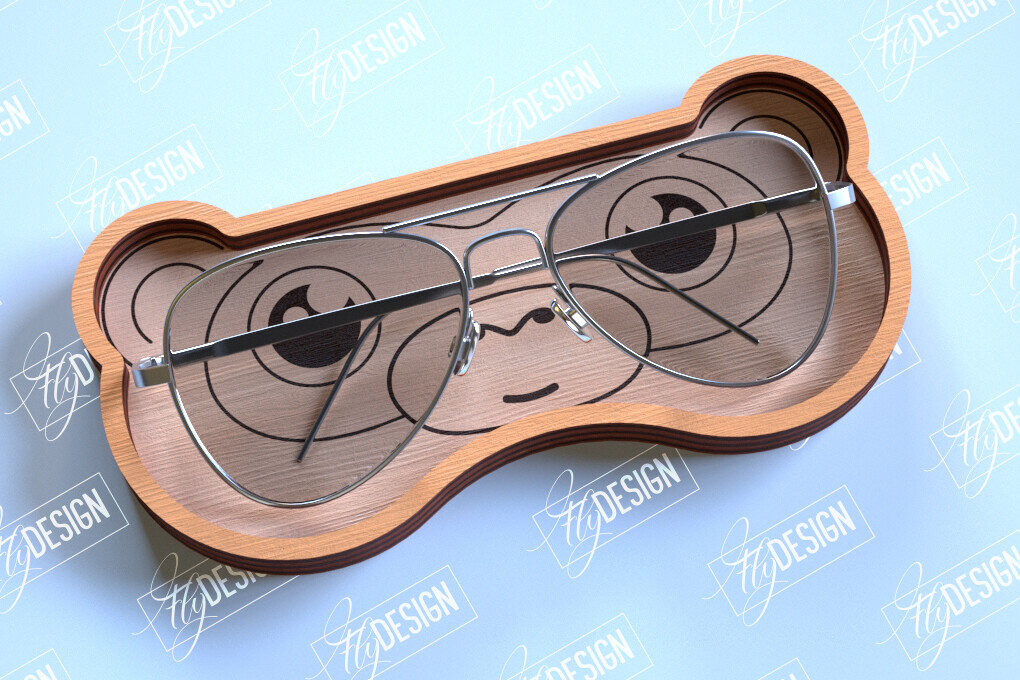 Intra απο ξύλο plywood 3mm-4mm πάχος - θήκης γυαλιών | Πρόσωπο πιθήκου Δίασταση 20x20 cm INTRAFABR-98990754