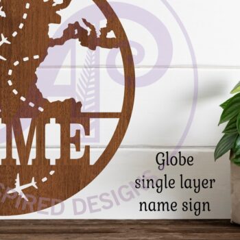 Intra απο ξύλο plywood 3mm-4mm πάχος - Globe, World Map Name Sign Design Δίασταση 30x20 cm INTRAFABR-97051454 - Image 6
