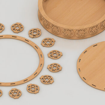 Intra απο ξύλο plywood 3mm-4mm πάχος - Διανυσματικά αρχεία δίσκου σερβιρίσματος Glowforge 111 Δίασταση 30x20 cm INTRAFABR-60958992 - Image 1