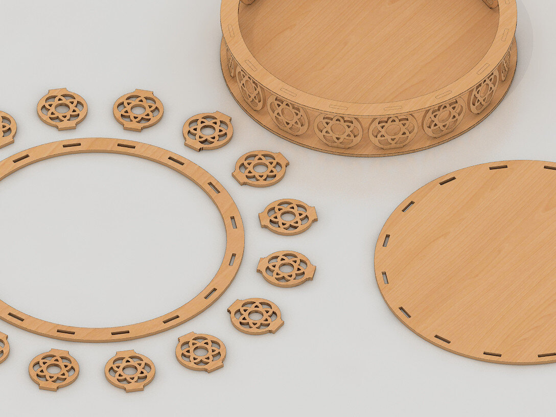 Intra απο ξύλο plywood 3mm-4mm πάχος - Διανυσματικά αρχεία δίσκου σερβιρίσματος Glowforge 111 Δίασταση 30x20 cm INTRAFABR-60958992