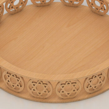 Intra απο ξύλο plywood 3mm-4mm πάχος - Διανυσματικά αρχεία δίσκου σερβιρίσματος Glowforge 111 Δίασταση 30x20 cm INTRAFABR-60958992 - Image 2