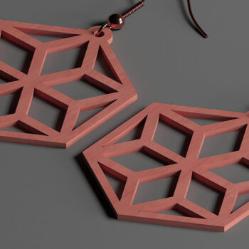 Intra απο ξύλο plywood 3mm-4mm πάχος - Σετ κοσμημάτων με ξύλινα σκουλαρίκια Glowforge 286 Δίασταση 3x3 cm INTRAFABR-50098913 - Image 3