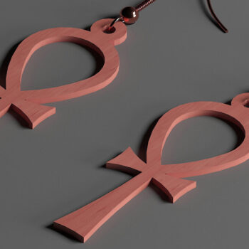 Intra απο ξύλο plywood 3mm-4mm πάχος - Σετ κοσμημάτων με ξύλινα σκουλαρίκια Glowforge 286 Δίασταση 3x3 cm INTRAFABR-50098913 - Image 4