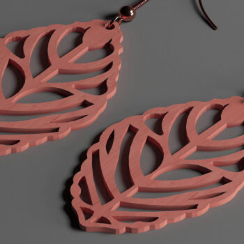 Intra απο ξύλο plywood 3mm-4mm πάχος - Σετ κοσμημάτων με ξύλινα σκουλαρίκια Glowforge 286 Δίασταση 3x3 cm INTRAFABR-50098913 - Image 5