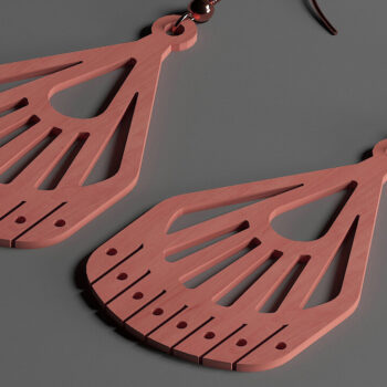 Intra απο ξύλο plywood 3mm-4mm πάχος - Σετ κοσμημάτων με ξύλινα σκουλαρίκια Glowforge 286 Δίασταση 3x3 cm INTRAFABR-50098913 - Image 6