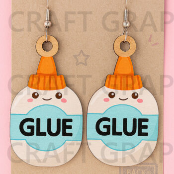 Intra απο ξύλο plywood 3mm-4mm πάχος - Σκουλαρίκια για μπουκάλι κόλλας – School Craft Δίασταση 3x3 cm INTRAFABR-124956882 - Image 1