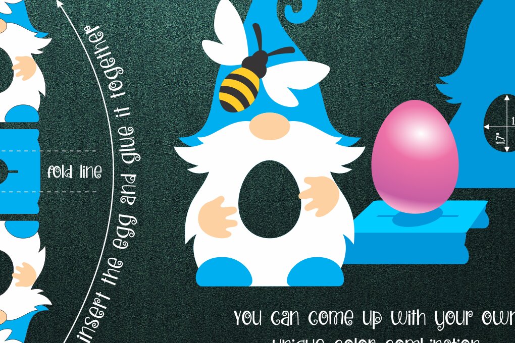 Intra απο ξύλο plywood 3mm-4mm πάχος - Πρότυπο Gnome και Bee Egg Holder  Δίασταση 15x15 cm INTRAFABR-11064732