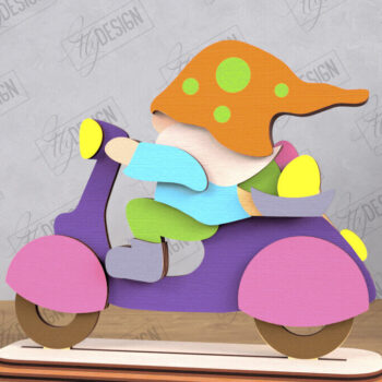 Intra απο ξύλο plywood 3mm-4mm πάχος - Πασχαλινό πακέτο Gnome Bunny | Λαγουδάκι του Πάσχα Δίασταση 15x15 cm INTRAFABR-118347024 - Image 4