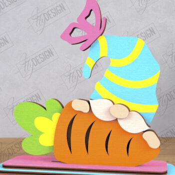 Intra απο ξύλο plywood 3mm-4mm πάχος - Πασχαλινό πακέτο Gnome Bunny | Λαγουδάκι του Πάσχα Δίασταση 15x15 cm INTRAFABR-118347024 - Image 6