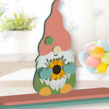 Intra απο ξύλο plywood 3mm-4mm πάχος - Gnome Bunny Πασχαλινό Laser Cut Δίασταση 15x15 cm INTRAFABR-118692402 - Image 2