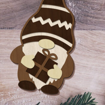 Intra απο ξύλο plywood 3mm-4mm πάχος - GNOME χριστουγεννιάτικη διακόσμηση, κομμένο πρότυπο Δίασταση 4x4 cm INTRAFABR-84846226 - Image 2