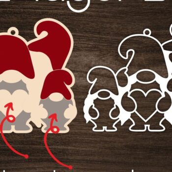 Intra απο ξύλο plywood 3mm-4mm πάχος - Οικογενειακό Χριστουγεννιάτικο Στολίδι Gnome  Δίασταση 6x6 cm INTRAFABR-82896001 - Image 5