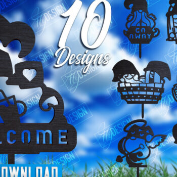 Intra απο ξύλο plywood 3mm-4mm πάχος - Πακέτο διακόσμησης κήπου Gnome | CNC Δίασταση 20x20 cm INTRAFABR-104058678 - Image 1