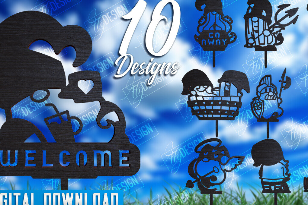 Intra απο ξύλο plywood 3mm-4mm πάχος - Πακέτο διακόσμησης κήπου Gnome | CNC Δίασταση 20x20 cm INTRAFABR-104058678