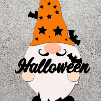 Intra απο ξύλο plywood 3mm-4mm πάχος - Πρότυπο αποκοπής Gnome Halloween Δίασταση 4x11 cm INTRAFABR-105073617 - Image 1