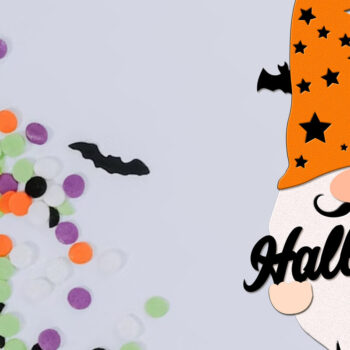 Intra απο ξύλο plywood 3mm-4mm πάχος - Πρότυπο αποκοπής Gnome Halloween Δίασταση 4x11 cm INTRAFABR-105073617 - Image 2