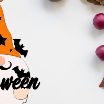 Intra απο ξύλο plywood 3mm-4mm πάχος - Πρότυπο αποκοπής Gnome Halloween Δίασταση 4x11 cm INTRAFABR-105073617 - Image 4